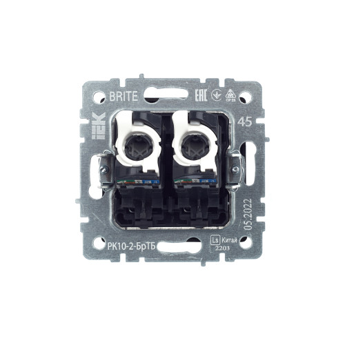 BRITE Розетка компьютерная двойная RJ45 кат.5E РК10-2-БрТБ темная бронза IEK BRITE Розетка компьютерная двойная RJ45 кат.5E РК10-2-БрТБ темная бронза IEK