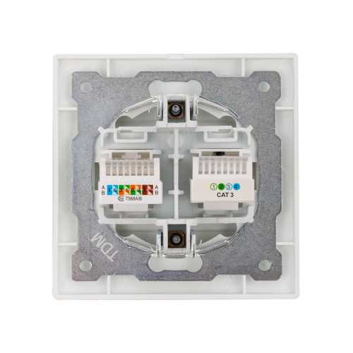 Розетка телефонная RJ11 + компьютерная RJ45 перламутр Розетка телефонная RJ11 + компьютерная RJ45 перламутр