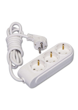 Удлинитель 3х3м с заземл. 16А IP20 ПВС 3х1.5 защ. шторки Makel N3210044