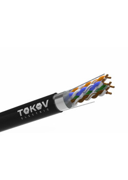 Кабель витая пара F/UTP 4х2х24AWG (0.48мм) кат.5E PE Fluke tested (м) TOKOV Electric TKE-C05-F/UTP-42-5E-305-OD