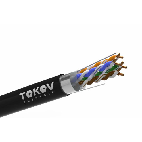 Кабель витая пара F/UTP 4х2х24AWG(0.52мм) кат.5E PE outdoor Fluke tested 305м (м) PRO TOKOV ELECTRIC TKP-C05-F42-5E-RU-OD