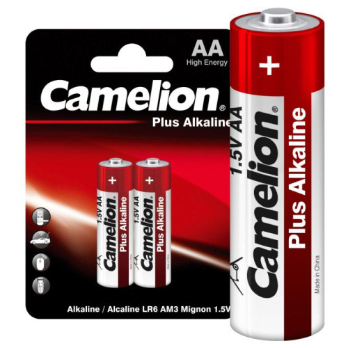 Элемент питания алкалиновый AA/LR6 1.5В Plus Alkaline LR6-BP2 BL-2 (блист.2шт) Camelion 1652