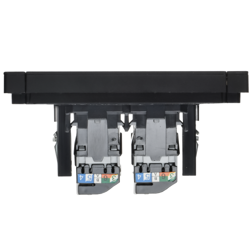 FORTE&PIANO Розетка компьютерная двойная RJ45 кат.5E FP133M металл черный IEK FORTE&PIANO Розетка компьютерная двойная RJ45 кат.5E FP133M металл черный IEK