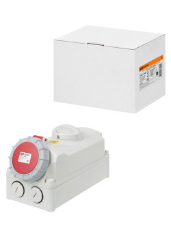 Розетка настенная, с выключателем и блокировкой IP67 16А 3Р+РЕ+N 380В TDM
