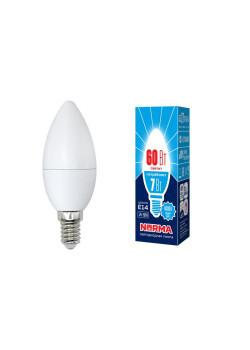 Лампа светодиодная LED-C37-7W/NW/E14/FR/NR Norma 7Вт матовая 4000К тепл. бел. E14 (упак. картон) Volpe UL-00003795
