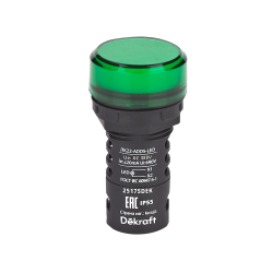 Лампа коммутационная ADDS D22 LED зеленый 380В AC ЛK-22 IP55