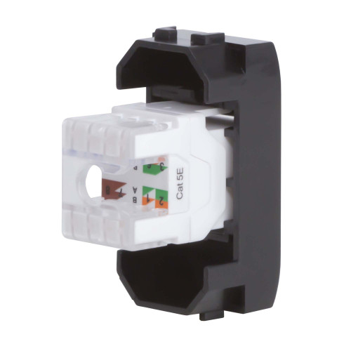 Компьютерная розетка RJ45 кат.5e, Brava, черная, 1мод