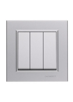 Выключатель 3-кл. СП Karea 10А IP20 сереб. Makel 56065091