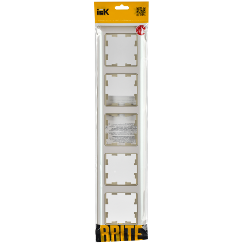 BRITE Рамка 5-местная РУ-5-Бр бежевый/жемчужный IEK BRITE Рамка 5-местная РУ-5-Бр бежевый/жемчужный IEK