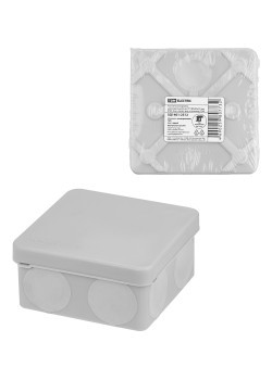 Коробка расп., двухкомп. для прямого монтажа ОП 80х80х40 мм, IP66, 8 вх., HF, серая, инд. шк. TDM
