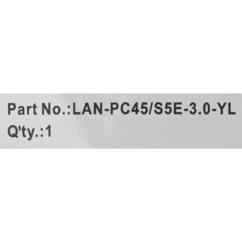 Патч-корд Lanmaster LAN-PC45/S5E-3.0-YL FTP вилка RJ-45-вилка RJ-45 кат.5е 3м желтый LSZH (уп.:1шт) Патч-корд Lanmaster LAN-PC45/S5E-3.0-YL FTP вилка RJ-45-вилка RJ-45 кат.5е 3м желтый LSZH (уп.:1шт)