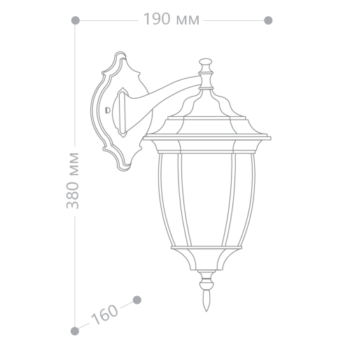Светильник садово-парковый Feron PL6302 шестигранный на стену вниз 60W 230V E27, черное золото Светильник садово-парковый Feron PL6302 шестигранный на стену вниз 60W 230V E27, черное золото