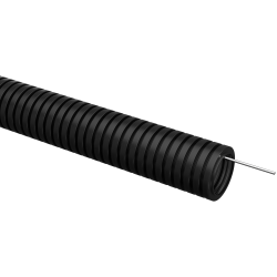 ELASTA Труба гофрированная ПВХ легкая d=32мм с зондом черная (25м) IEK