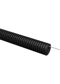 ELASTA Труба гофрированная ПВХ легкая d=32мм с зондом черная (25м) IEK