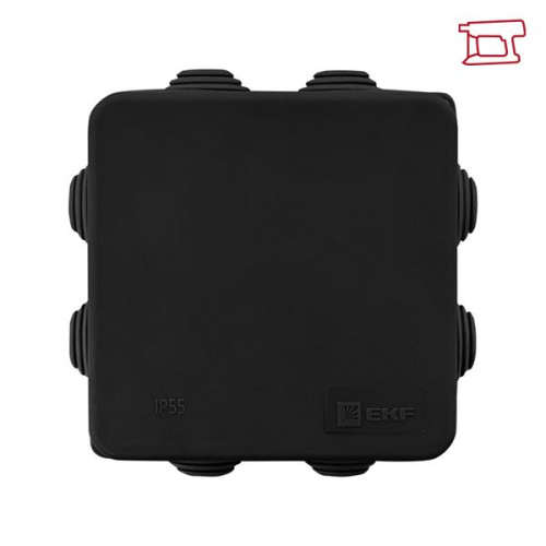 Коробка распределительная КМР-030-031 с крышкой (85x85x40) для прямого монтажа 8 мембр. вводов чёрная IP55 розн. стикер EKF Коробка распределительная КМР-030-031 с крышкой (85x85x40) для прямого монтажа 8 мембр. вводов чёрная IP55 розн. стикер EKF