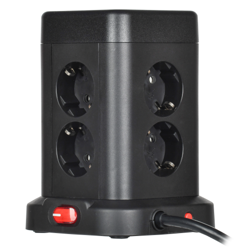 Удлинитель У08K 8 мест 2P+PE 1,5м 3х1,0мм2 16А/250В USB A+C 20Вт черный DOMINIC IEK Удлинитель У08K 8 мест 2P+PE 1,5м 3х1,0мм2 16А/250В USB A+C 20Вт черный DOMINIC IEK