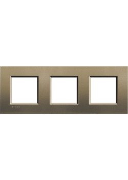 LivingLight Рамка прямоугольная, 3 поста, цвет Коричневый шелк