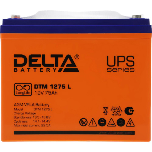 Батарея для ИБП Delta DTM 1275 L 12В 75Ач