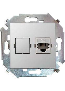 Розетка компьютерная СП Simon 15 RJ45 кат.5E Systimax механизм бел. Simon 1591598-030