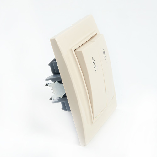 Переключатель 2-клавишный STEKKER PSW10-9008-02, 250В, 10А, серия Эрна, слоновая кость Переключатель 2-клавишный STEKKER PSW10-9008-02, 250В, 10А, серия Эрна, слоновая кость