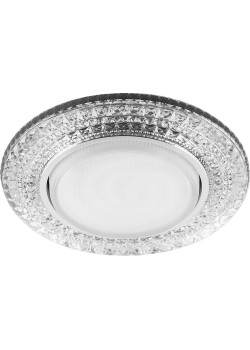 Светильник встраиваемый с белой LED подсветкой Feron CD4020 потолочный GX53 без лампы прозрачный
