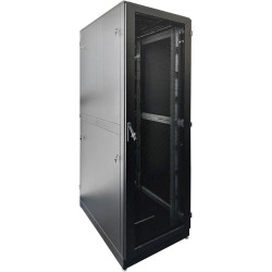Шкаф серверный ЦМО (ШТК-М-42.6.10-44АА-9005) напольный 42U 600x1000мм пер.дв.перфор. задн.дв.перфор. 2 бок.пан. 550кг черный 855мм 121кг 180град. 2030мм сталь