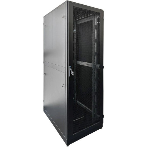 Шкаф серверный ЦМО (ШТК-М-42.6.10-44АА-9005) напольный 42U 600x1000мм пер.дв.перфор. задн.дв.перфор. 2 бок.пан. 550кг черный 855мм 121кг 180град. 2030мм сталь Шкаф серверный ЦМО (ШТК-М-42.6.10-44АА-9005) напольный 42U 600x1000мм пер.дв.перфор. задн.дв.перфор. 2 бок.пан. 550кг черный 855мм 121кг 180град. 2030мм сталь
