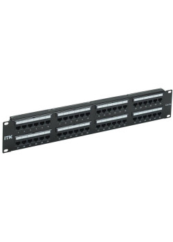 Патч-панель 2U кат.5E UTP 48 портов Dual IDC слайд лейбл ITK PP48-2UC5EU-D05L