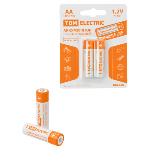 Аккумулятор AA-2700 mAh Ni-MH BP-2 TDM Аккумулятор AA-2700 mAh Ni-MH BP-2 TDM