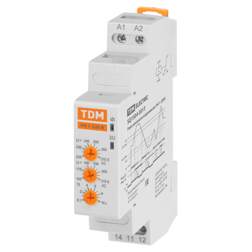 Реле напряжения 1ф РН 1-220В TDM Реле напряжения 1ф РН 1-220В TDM