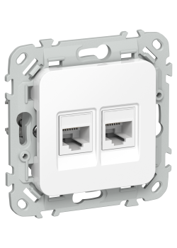 FLITE Розетка 2-местная компьютерная RJ45 категория 5Е UTP РК5е-2-0-ФлБ белый IEK