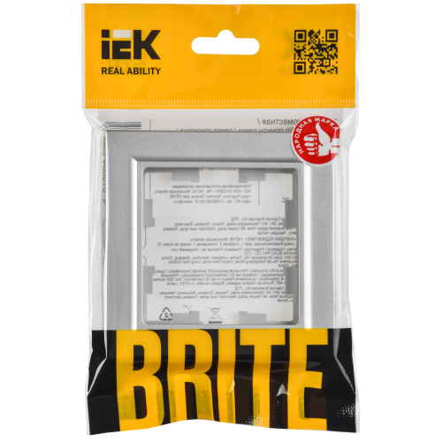 BRITE Рамка 1-местная РУ-1-БрА алюминий IEK