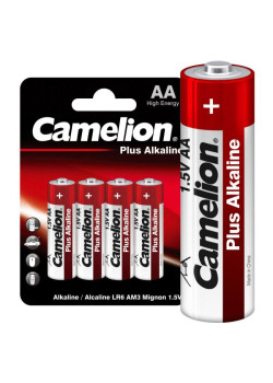 Элемент питания алкалиновый AA/LR6 1.5В Plus Alkaline LR6-BP4 (блист.4шт) Camelion 7370