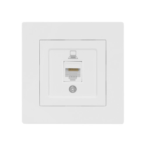 Розетка компьютерная RJ45 белая Розетка компьютерная RJ45 белая