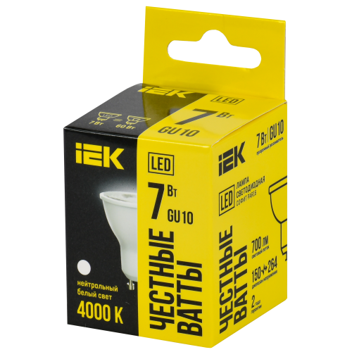 Лампа светодиодная PAR16 Lens софит 7Вт 230В 4000К GU10 IEK