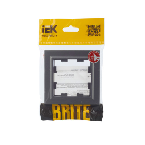 BRITE Рамка 1-местная РУ-1-БрС сталь IEK