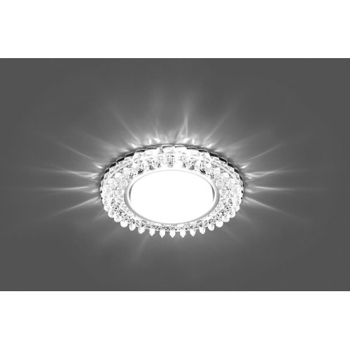 Светильник встраиваемый с белой LED подсветкой Feron CD4027 потолочный GX53 без лампы прозрачный Светильник встраиваемый с белой LED подсветкой Feron CD4027 потолочный GX53 без лампы прозрачный