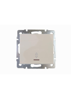 Переключатель проходной 1-кл. СП Rain IP20 с подсветкой механизм крем. LEZARD 703-0388-114