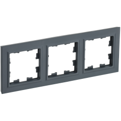 BRITE Рамка 3-местная РУ-3-БрГ графит IEK