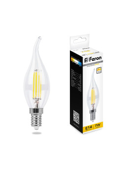 Лампа светодиодная диммируемая Feron LB-167 Свеча на ветру E14 7W 230V 2700K