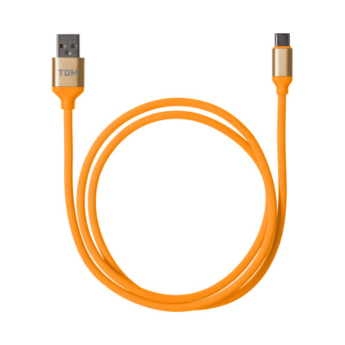 Дата-кабель, ДК 14, USB - USB Type-C, 1 м, силиконовая оплетка, оранжевый, TDM Дата-кабель, ДК 14, USB - USB Type-C, 1 м, силиконовая оплетка, оранжевый, TDM
