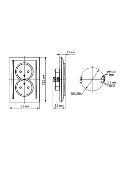 Розетка двойная 2П 10А 250В сосна 