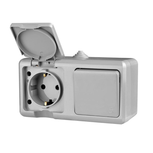 Блок ОП Dita (розетка 16А 250В с заземл. + 1-кл. выкл. 10А) IP54 сер. TOKOV ELECTRIC TKL-DT-V1RZ-C06-IP54 Блок ОП Dita (розетка 16А 250В с заземл. + 1-кл. выкл. 10А) IP54 сер. TOKOV ELECTRIC TKL-DT-V1RZ-C06-IP54