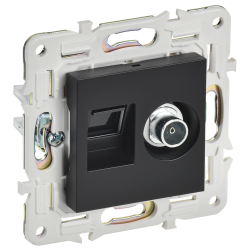 SKANDY Розетка двойная TV+RJ45 кат.5E SK-A14Bl черный IEK