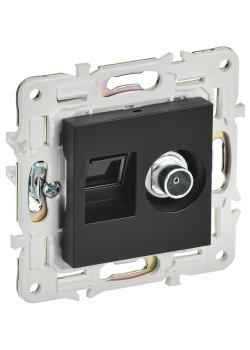 SKANDY Розетка двойная TV+RJ45 кат.5E SK-A14Bl черный IEK