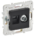 SKANDY Розетка двойная TV+RJ45 кат.5E SK-A14Bl черный IEK SKANDY Розетка двойная TV+RJ45 кат.5E SK-A14Bl черный IEK