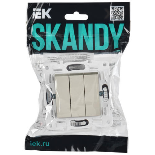 SKANDY Выключатель 3-клавишный 10А SK-V11Sh шампань IEK SKANDY Выключатель 3-клавишный 10А SK-V11Sh шампань IEK