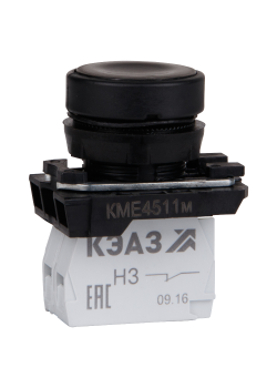 Кнопка КМЕ4510м-черный-1но+0нз-цилиндр-IP54-КЭАЗ