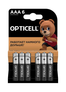 Элемент питания алкалиновый AAA/LR03 (блист. 6шт) Basic Opticell 5051007