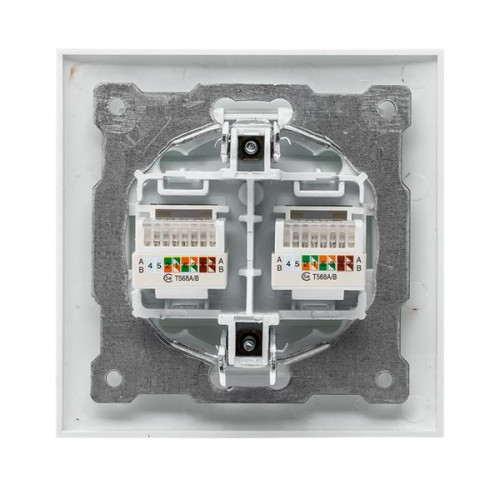 Валенсия розетка компьютерная RJ-45 2-местная белая EKF